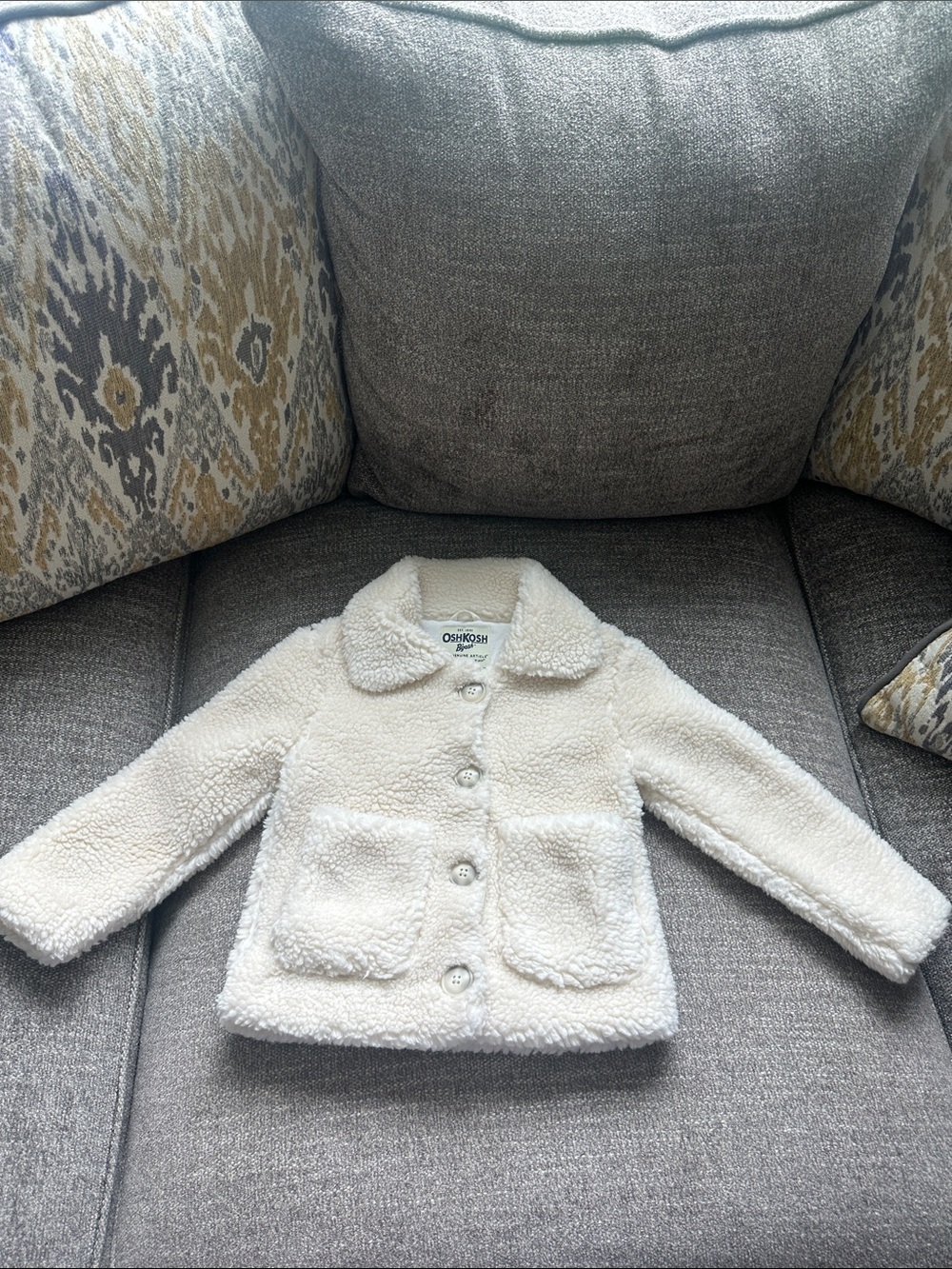 OshKosh B'gosh Cream Sherpa Button-Front Jacket